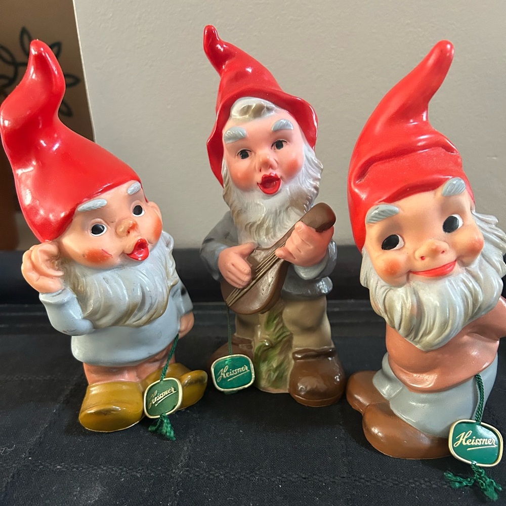 HEISSNER Christmas Gnomes VINYL PLASTIC SET OF 3